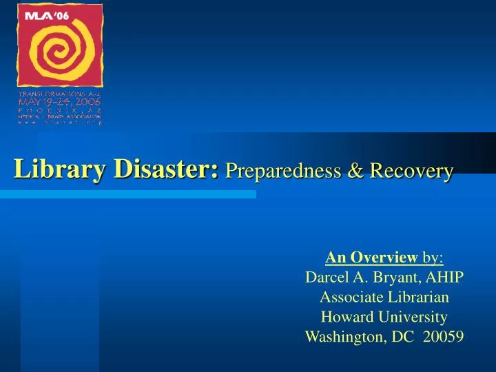 library disaster preparedness recovery
