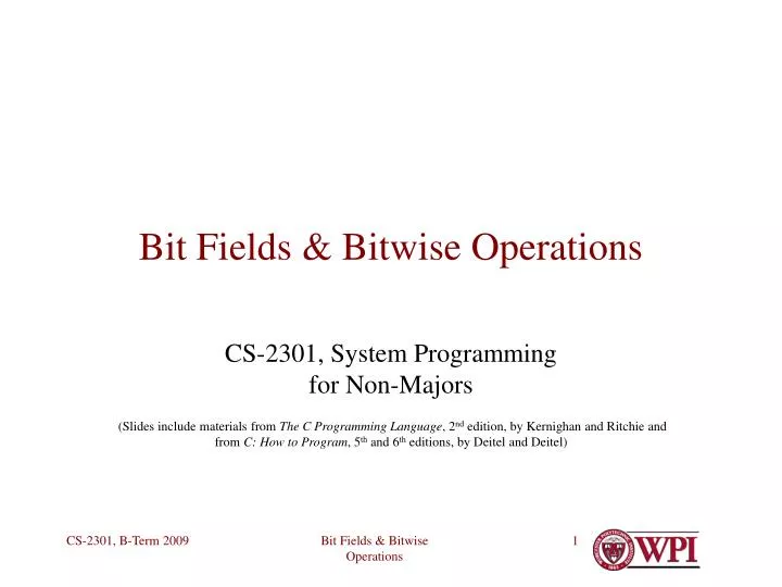 bit fields bitwise operations