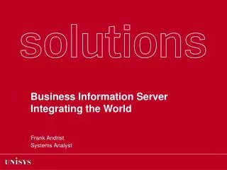 Business Information Server Integrating the World
