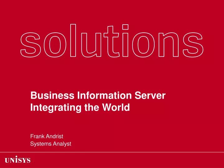 business information server integrating the world