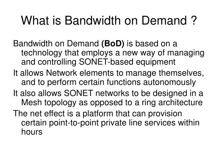 what is bandwidth on demand