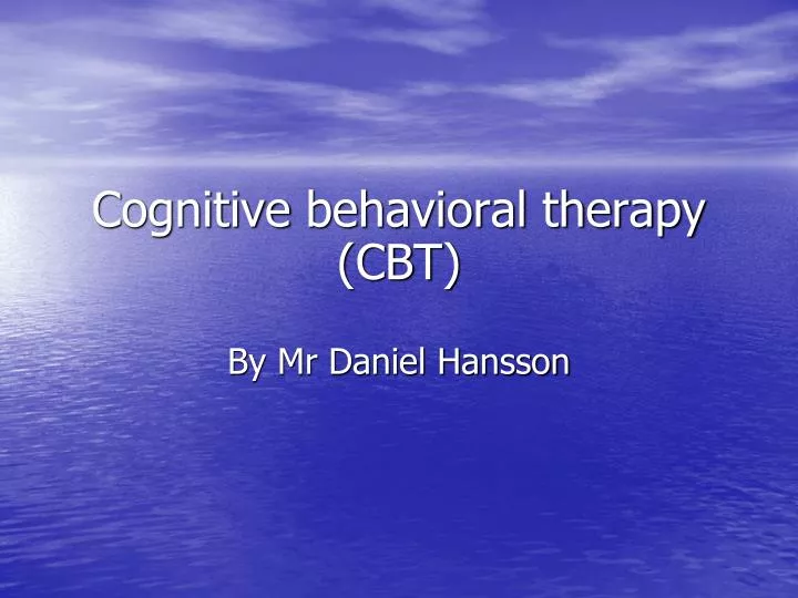 cognitive behavioral therapy cbt