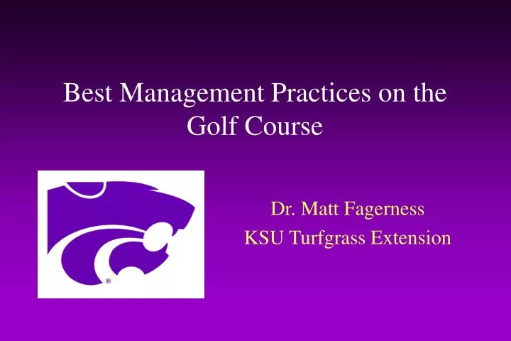best management practices on the golf course