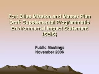 Public Meetings November 2006