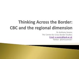 Thinking Across the Border: CBC and the regional dimension