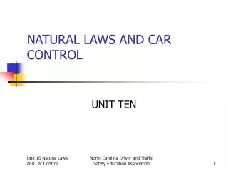 NATURAL LAWS AND CAR CONTROL