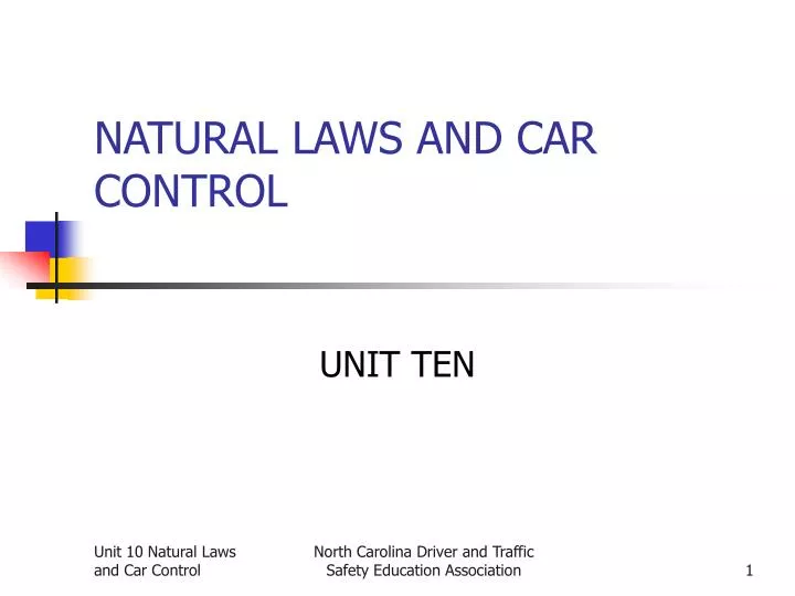 natural laws and car control