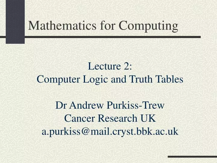 mathematics for computing