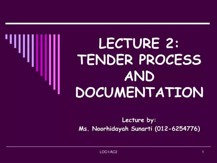 lecture 2 tender process and documentation