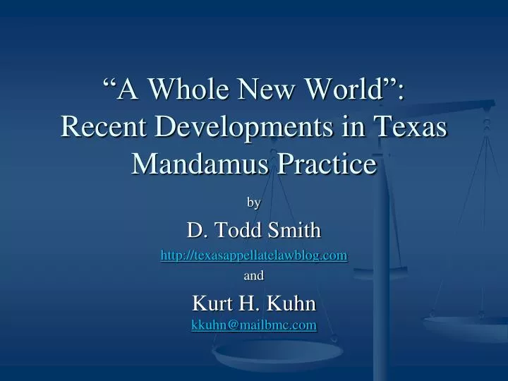 a whole new world recent developments in texas mandamus practice