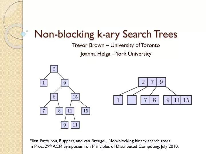non blocking k ary search trees