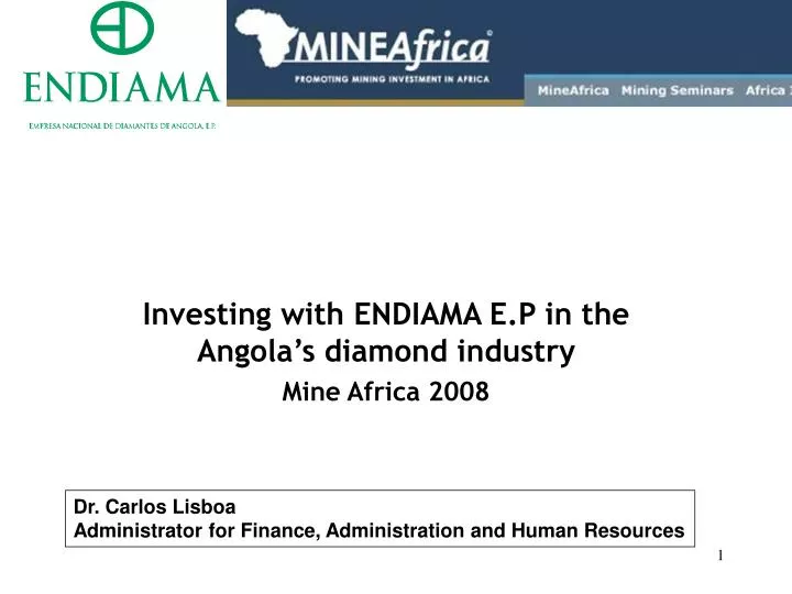 investing with endiama e p in the angola s diamond industry mine africa 2008