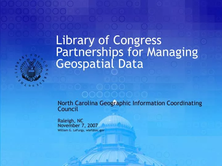 library of congress partnerships for managing geospatial data