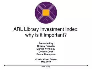 ARL Library Investment Index: why is it important?