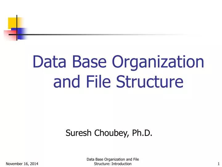 data base organization and file structure