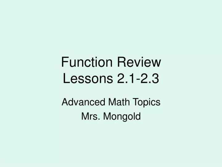 function review lessons 2 1 2 3