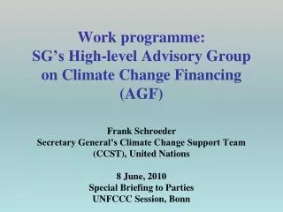 Establishment of Working Groups