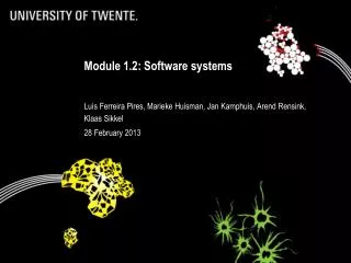 Module 1.2: Software systems