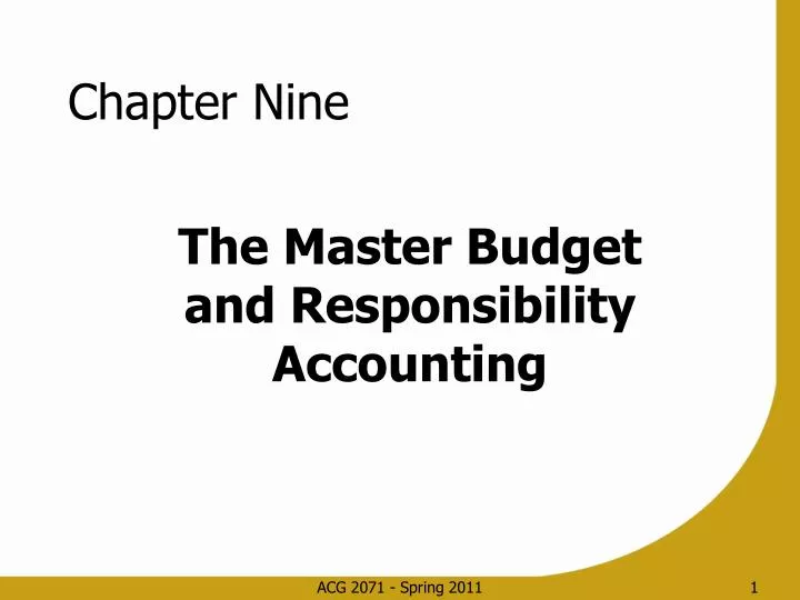 the master budget and responsibility accounting