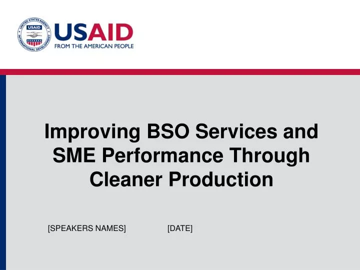 improving bso services and sme performance through cleaner production
