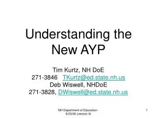 Understanding the New AYP