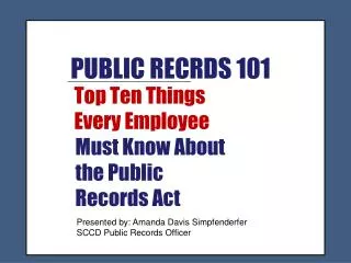 PUBLIC RECRDS 101