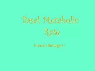 Basal Metabolic Rate