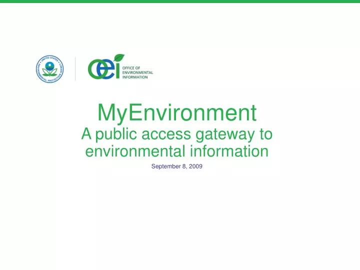 myenvironment a public access gateway to environmental information