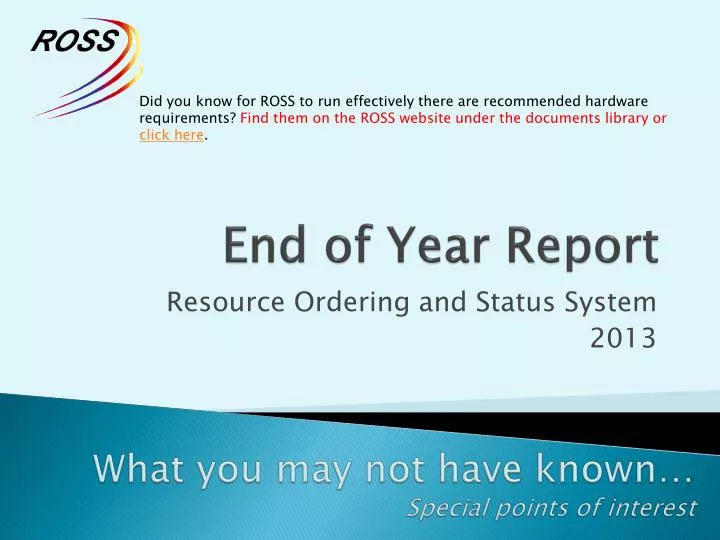 end of year report