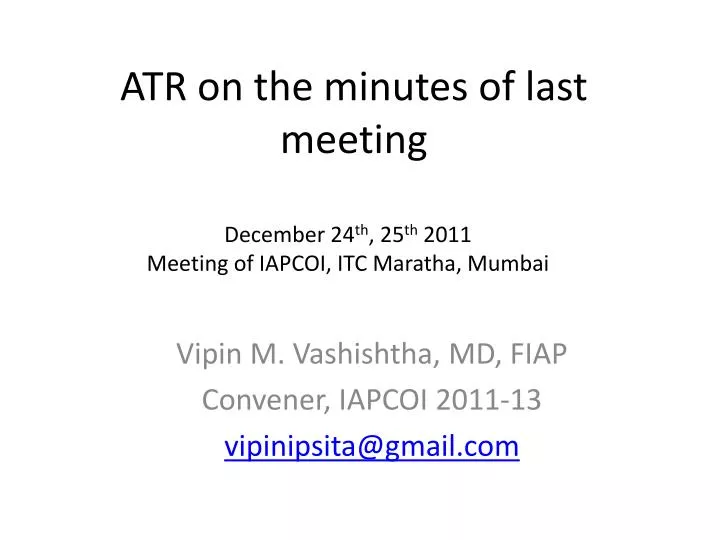 atr on the minutes of last meeting