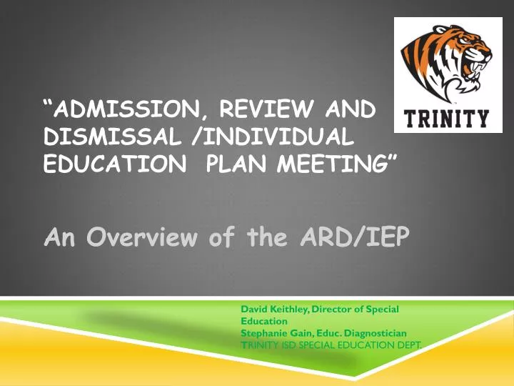 admission review and dismissal individual education plan meeting