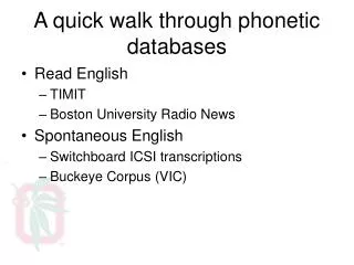 A quick walk through phonetic databases