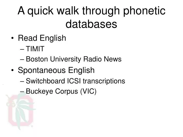 a quick walk through phonetic databases