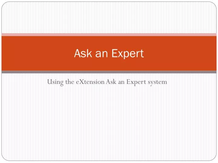 ask an expert