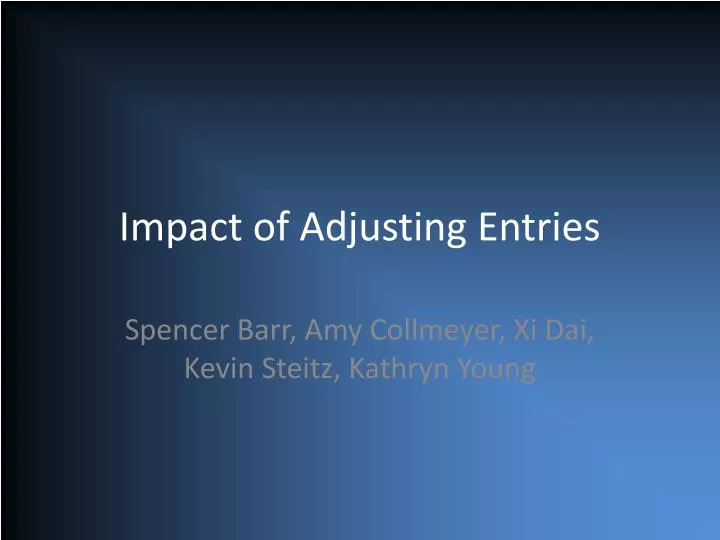 impact of adjusting entries