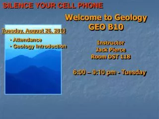 Welcome to Geology GEO B10