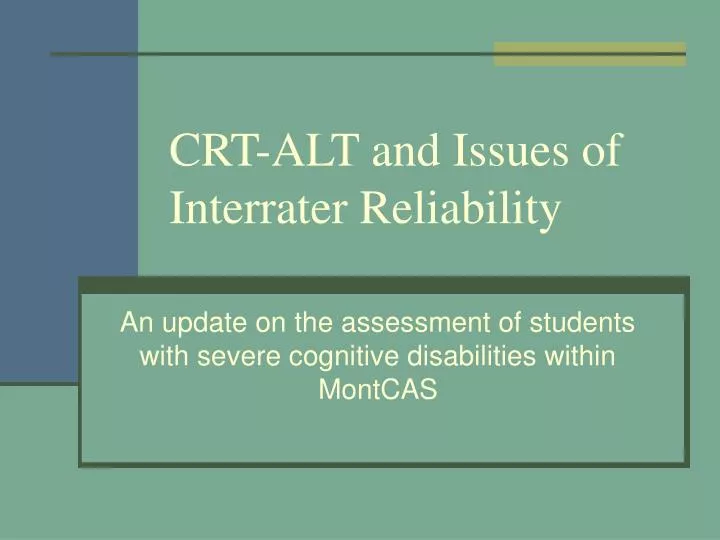 crt alt and issues of interrater reliability