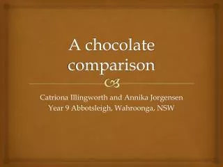 A chocolate comparison