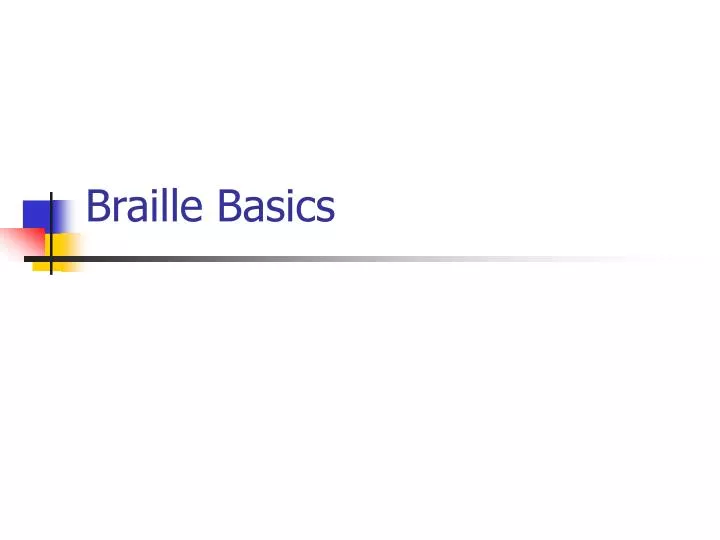 braille basics