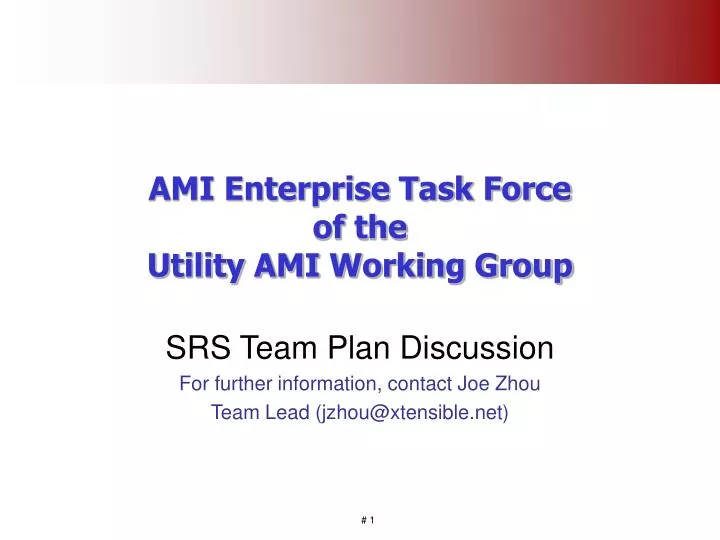 ami enterprise task force of the utility ami working group