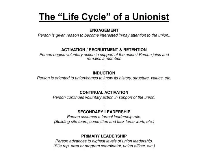 the life cycle of a unionist