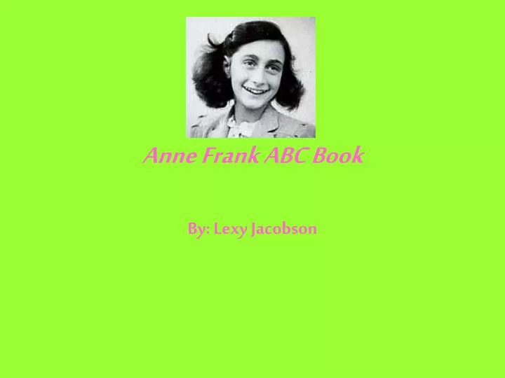 anne frank abc book