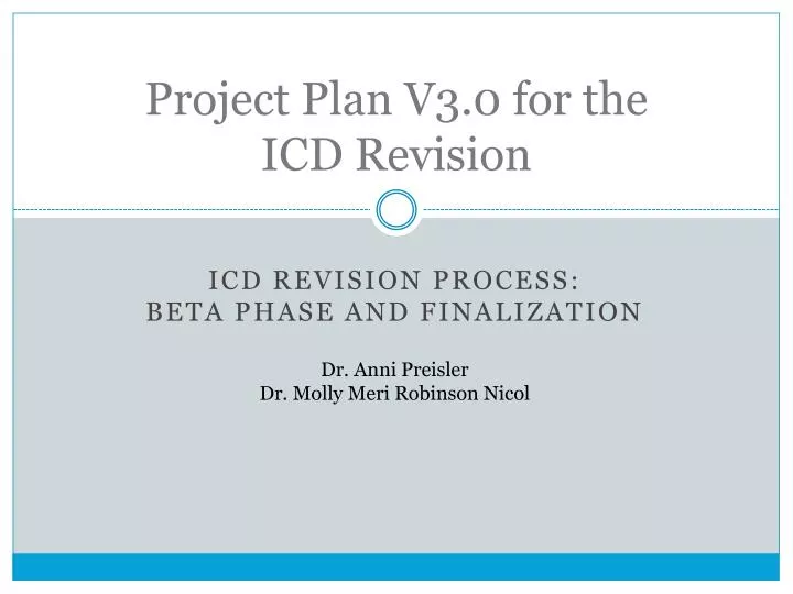 project plan v3 0 for the icd revision