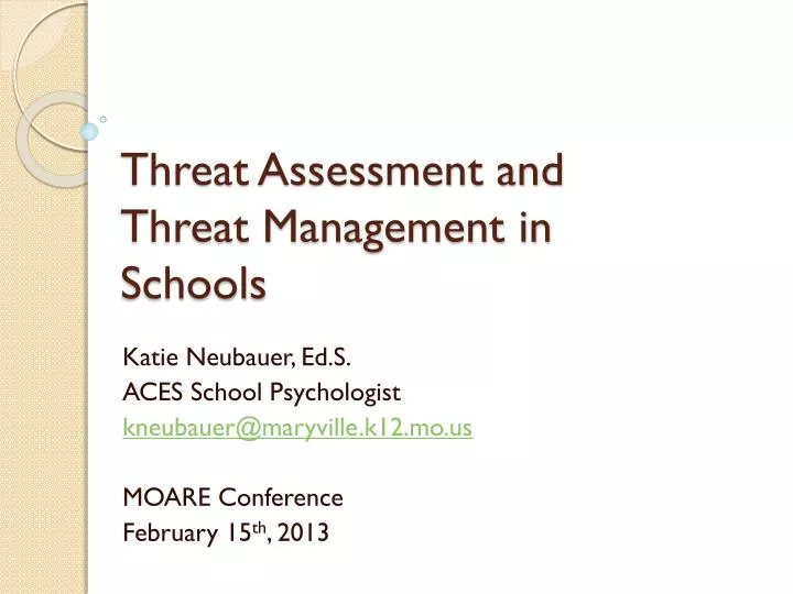 threat assessment and threat management in schools