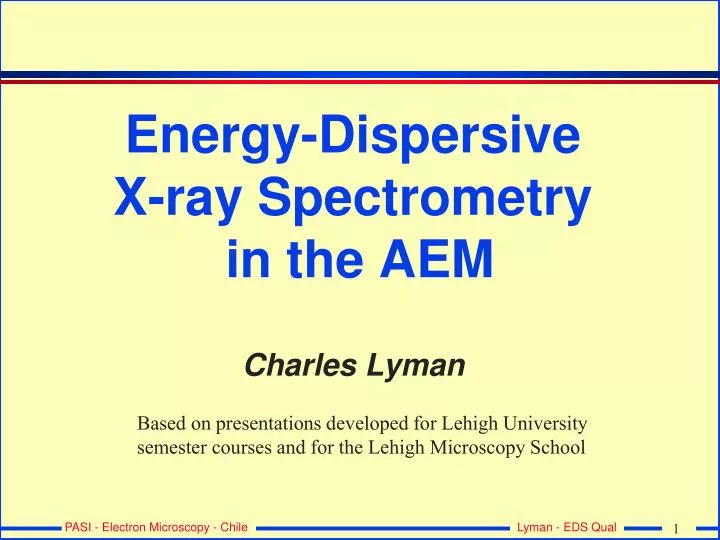 energy dispersive x ray spectrometry in the aem