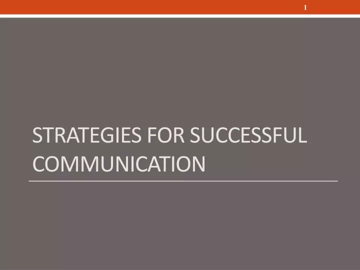 strategies for successful communication