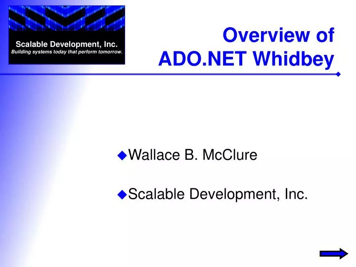 overview of ado net whidbey