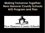 Making Tomorrow Together: New Hanover County Schools AIG Program and Plan