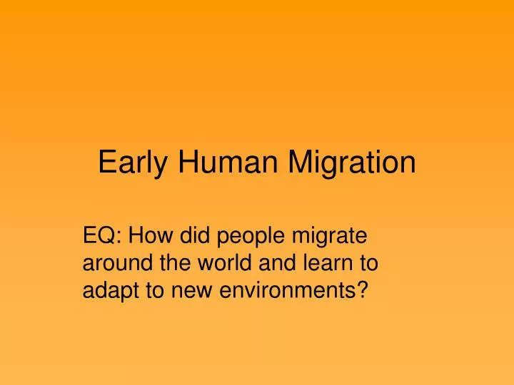 early human migration