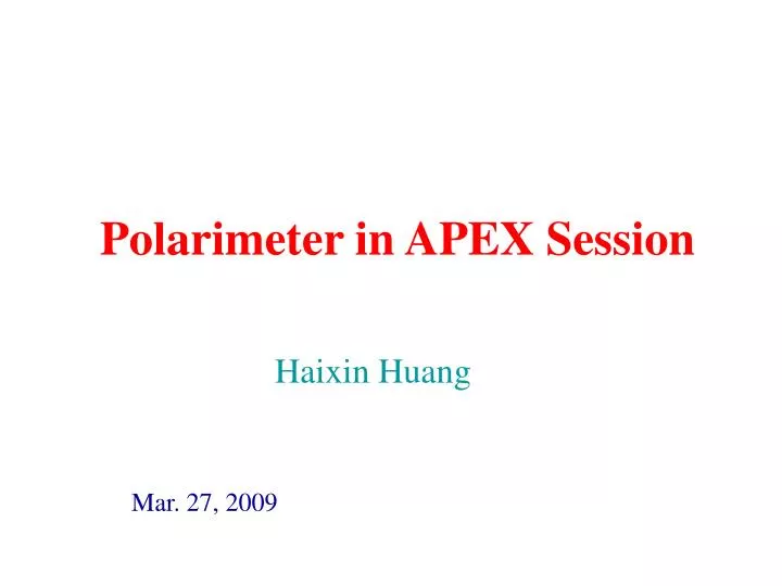 polarimeter in apex session
